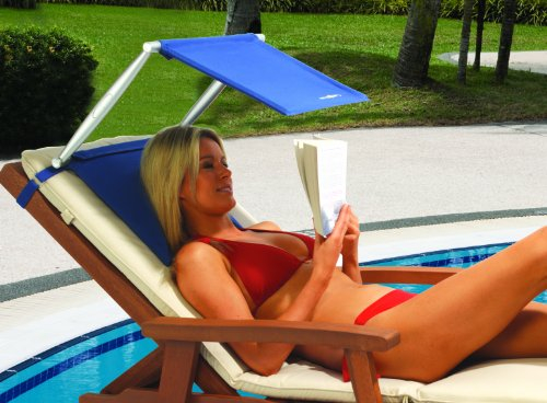 Sun Shade for Sun Lounger | Folding Sunshade for Garden Chair | Portable Beach shade with Inflatable Cushion | Small Parasol Face shader - Cush N Shade ( Cushnshade )