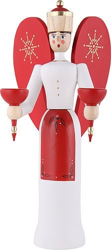 Dregeno Seiffen Engel farbig lasiert - 28cm / Weihnachtsengel - Original Erzgebirge Engel