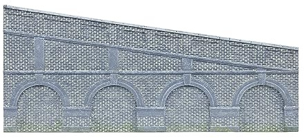 Hornby R7387 Mid Stepped Arched Retaining Walls x2 (Engineers Blue Brick). For meodel railway