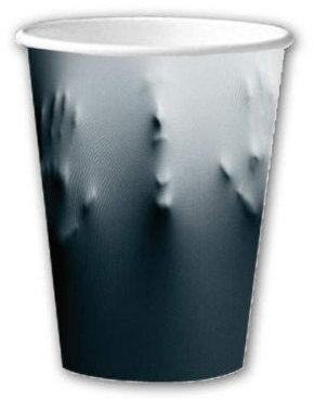 DH-Konzept Geister Pappbecher Halloween-Party-Deko 10 Stück Weiss-grau 200ml Einheitsgröße