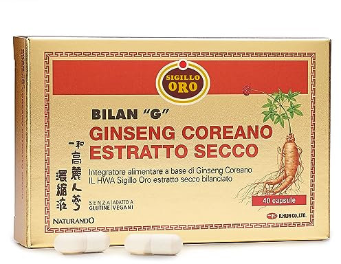 Naturando Ginseng Estratto Secco Bilan G Tonico adattogeno antiaffaticamento - 40 Capsule vegetali