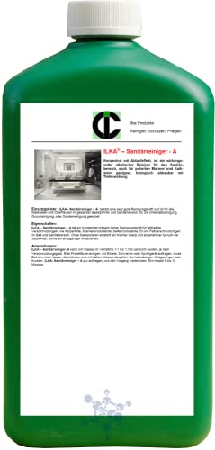 ILKA® - Sanitärreiniger A – Konz. | 30 L | mit Lotuseffekt, für Bad + WC, Reiniger gegen Körperfette sowie Kosmetikreste und Kalk, Reiniger-Konz. | ungiftig, biologisch abbaubar