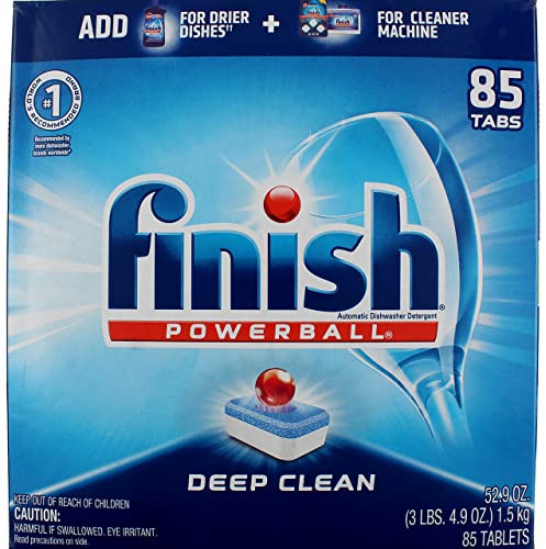Finish All in 1 Powerball Fresh, 85ct, Individually Wrapped Dishwasher Detergent Tablets