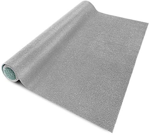 MadeInNature Rasenteppich Kunstrasen mit Noppen, Größe Auswählen | Außen Teppich | Für Garten, Terrasse, Balkon etc (100 x 200 cm, Grau)