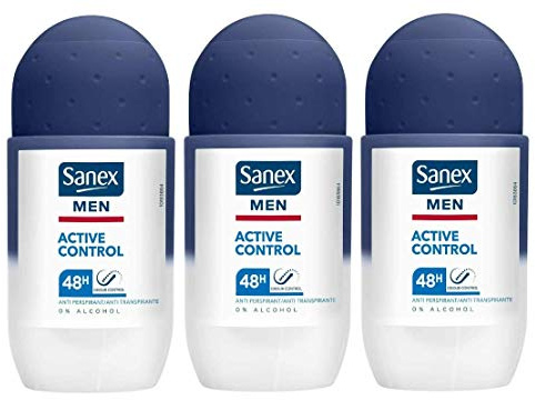 Sanex Men Active Control Deo Roll-On Antitranspirant 50ml 3 Stück