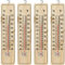 com-four® Termometro 4x - Termometro per legno per interni - Misuratore di temperatura con scala in gradi Celsius e gradi Fahrenheit (04 pezzi - 21,9x4,8x0,6 cm)