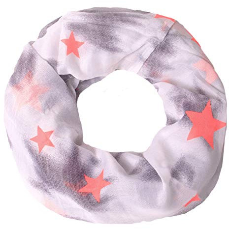 Fashion YOU WANT Damen Rundschal Loop Schal Stern Sterne Star stylisch modisch Runschal schwarz Viskose (S06)