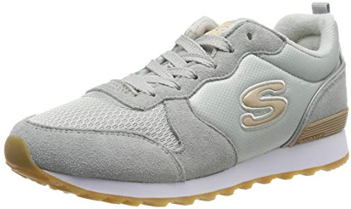 Skechers Femme Retros-og 85-goldn Gurl Baskets, Gris Light Gray Suede Nylon Mesh Rose Gold Trim Ltgrey, 38.5 EU