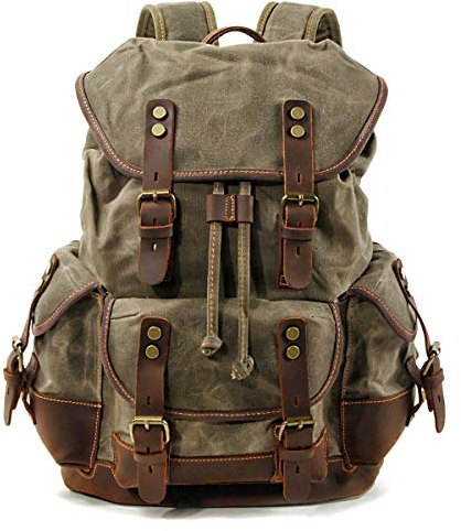 Motorrad Rucksack/Motorradtasche Canvas Craftride Vintage RG8 20 Liter grün