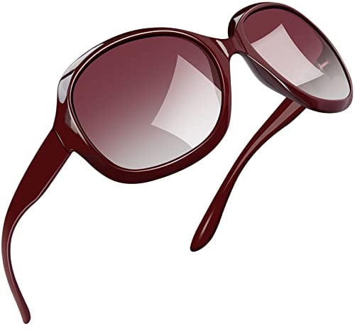 Joopin Occhiali da Sole da Donna Polarizzati Vintage Rettangolari Quadrati Grandi Occhiali da Sole UV400 Protezione (Lenti Rosse Sfumate)