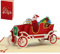 LINPOPUP®, LIN17662, Pop Up 3D Karte Weihnachten, Grußkarten Weihnachten, Weihnachtskarten, Weihnachtsmann im Auto, N457