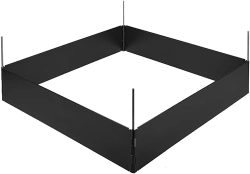 HORNVAL Beeteinfassung Metall Rost für Pflanzen und Gemüse aus Blech - Matt Graphite Rasenkante Metall 20 cm Hoch - Blumenbeet Umrandung - Hochbeet Abdeckung - 4 Paneele und 4 Heringe