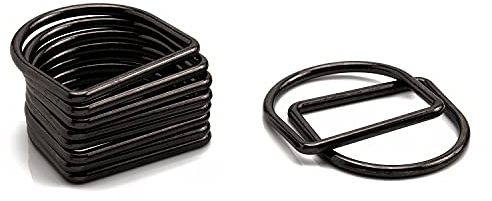 Trimming Shop Geschweißte D-Ringverschlüsse aus Metall, langlebige Schnallen für Hundehalsbänder, Gürtel, DIY-Projekte, Handtasche, Gurtband, Geldbörse, 40mm, Schwarz, 10 Stück