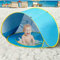 Bakaji Tienda de Juegos para niños de Playa con Techo Parasol Mini Piscina retráctil Red de ventilación Sistema Plegable portátil fijación a estacas Funda tamaño 120 x 80 x 70 cm