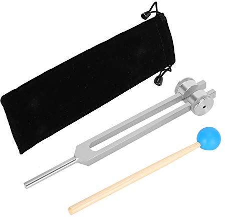 111-Hz-Stimmgabel, Meditations-Tuning, Chakra-Energie-Diagnose-Kit, Frequenzgenerator aus Aluminiumlegierung mit Taylor-Schlaghammer für DNA-Reparatur (Silber)