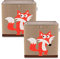 LIFENEY Aufbewahrungsbox im 2er Set Fuchs I Doppelpack Spielzeugbox mit Tiermotiv passend für Würfelregale I Ordnungsbox für das Kinderzimmer I Aufbewahrungskorb Kinder