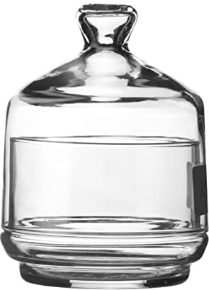 kleine Bonboniere 3-stöckig, Glück im Glas, Bonbondose durchsichtig, Bonbonglas mit Glas Deckel, Vorratsglas für Süssigkeiten für Kiosk, Süsswarenläden oder zum Präsentieren (Glas_mit_1_Etage_(260ml))