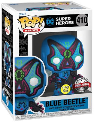 Funko Pop! Heroes: Dia De Los DC - Blue Beetle - Leuchtet Im Dunkeln - DC Comics - Vinyl-Sammelfigur - Geschenkidee - Offizielle Handelswaren - Spielzeug Für Kinder und Erwachsene