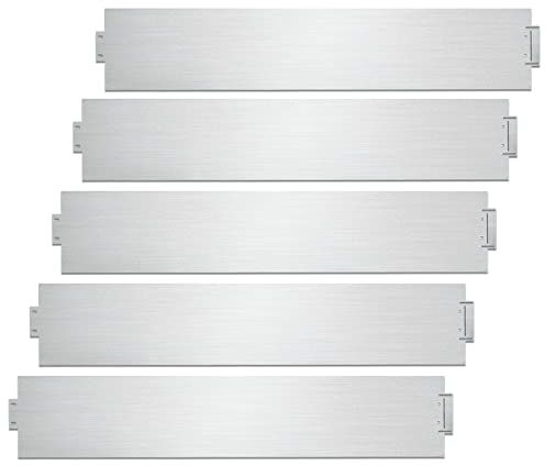 Fiqops Rasenkante Metall 15m x 18cm Beetumrandung verzinkt Mähkante Beeteinfassung Palisade Länge 100cm Höhe 18cm - 15 Stück