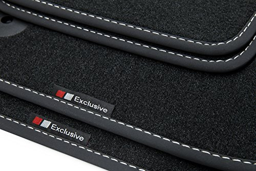 teileplus24 BEF927 Fußmatten Exclusive-line Design kompatibel mit Opel Astra L Limo/Sports Tourer 2022- Ziernähte, Naht:Silber