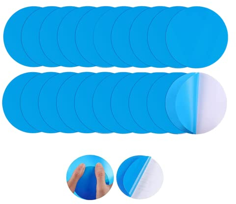 xlwen Pool Flicken Selbstklebend Reparatur, 20 Pcs Pool Flickzeug Reparatur, PVC Pool Liner Patch Kit, Runden Poolflicken, für Wasserbett,Luftmatratze Pool (Blau)