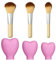 SAVITA 3-Piece Heart Shape Soft Silicone Brush Covers - Dustproof Makeup Brush Protector for Travel & Home (3 Sizes, Pink)