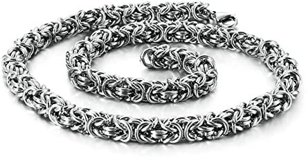 Daesar Halskette Herren 55CM, Silber Kette onhe Anhänger Edelstahl Königskette 8MM Breit
