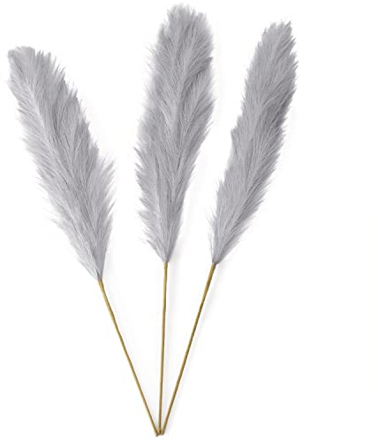 AmeliaHome Pampasgras Trockenblumen getrocknet 3 St. Silber Grau Pamply