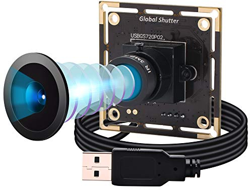 G Global Shutter USB Kamera modul, 1MP 60FPS Monochrom, Schwarzweiß, 720P, USB2.0, UVC, Linux, Mac OS, Windows, Android, Schwarz, Minimalistisch