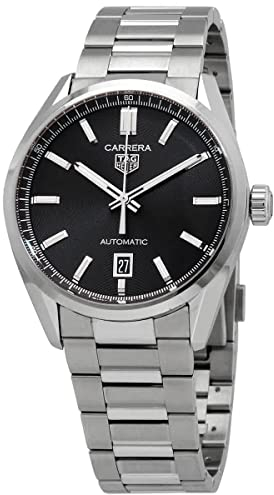 TAG Heuer orologio Carrera Calibre 5 39mm nero automatico acciaio WBN2110.BA0639