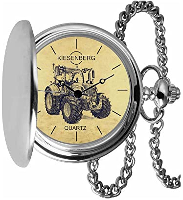 KIESENBERG Taschenuhr Vintage Silber Persönliches Geschenk für Fendt 300 Vario Traktor Trecker Herren Uhr TA-5645