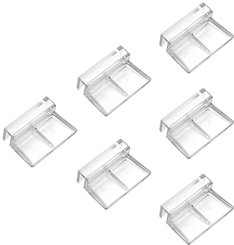Heting-YQ Glasabdeckungs-Clips für Aquarien, 6mm Acryl Aquarium Glasabdeckung Halter, Universale Aquarium Abdeckung Halterung für Randlose Aquarien, 6 Stück, Klar