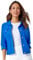 Roman Originals Stretch Jacket for Women UK - Ladies Denim Jean Summer Coat Bengaline Casual Smart Utility Trucker Biker Fitted Classic Work Spring Soft Vintage - Royal Blue - Size 12
