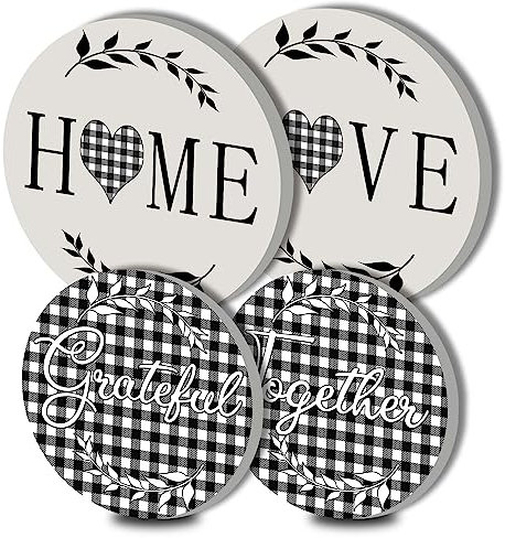 Home Love – Lot de 4 cache-plaques rondes en métal pour cuisinières électriques, cuisinière à gaz, ustensiles de cuisine, accessoires de cuisine, décoration de cuisine moderne