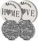 Walarky Home Love Round Metal Hob Covers 4-Piece Stove Plate Cooker Hob Covers for Cookers Top Burner Gas Protector Kitchen Cookware Accessories Modern Cooktop Kitchen Decor