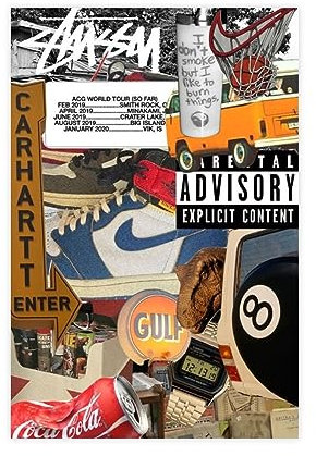 THNIKK Stussy Fashion Retro Art Poster Leinwand Poster Schlafzimmer Dekor Sport Landschaft Büro Zimmer Dekor Geschenk ungerahmt 30 x 45 cm