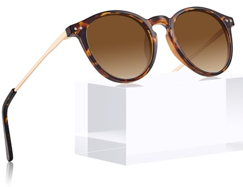 CARFIA Sonnenbrille Damen Herren Polarisiert uv Schutz Elegant Rund Vintage Polarisierte Sonnenbrille