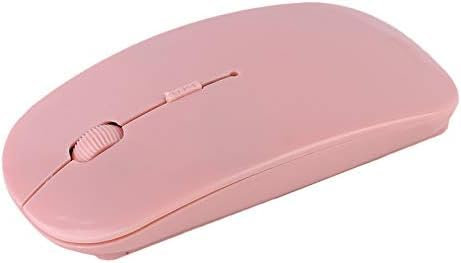 Ultra Slim 2.4 GHz Wireless Mouse with USB Mini Receiver Compatible for PC Laptop Computer & More, Portable Cordless Small Mice Silent Mouse with Adjustable DPI Suitable For Men & Women. (Pink)