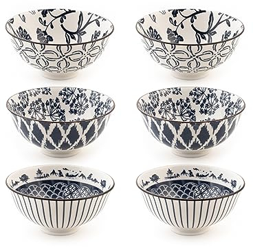 H&h set 6 bowl poke seta in porcellana cm 12