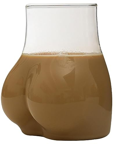 Zankie 1/4/6 Pièces Tasses en Verre en Corps – Verres À Bière en Fesses Drôles, Verre À Cocktail, Tasse Créative pour Fête Au Bar À La Maison, 450 L