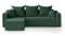 Mars Meble L-förmiges Lounge-Ecke Hamlet L-Form Corner Sofa aus Cordstoff universelle Schlafsofa inkl. Schlaffunktion Bettkasten, Farbe: Grün