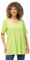 Ulla Popken Damen, Zierfalten, A-Linie, Rundhals, Halbarm, Modal T-Shirts, Limettengrün, 50-52