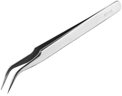 Ainiv Pinzette di Precisione in Acciaio Inox, Pinzette in Acciaio Inox Multiuso, Acciaio Inox Aquila Becco Pinzette, per Lavorazioni Industriali Uso in Laboratorio Giardinaggio Cucina