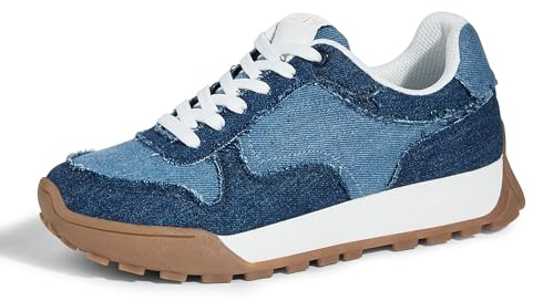 LUCKY STEP Damen Retro-Design Sneaker mit Plattformsohle Atmungsaktive Canvas-Schuhe mit Schnürung für Stadt & Freizeit