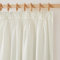 PONY DANCE Gardinen Wohnzimmer mit Kräuselband 2er Set Leinenvorhänge Boho Gardinen Leinen Halbtransparent Boho Vorhänge für Schienensystem Linen Curtains, H 220 x B 140 cm, Elfenbeinweiß