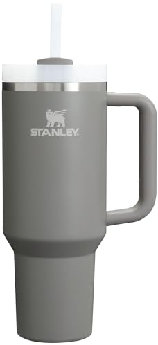 Stanley Quencher H2.0 FlowState vakuumisolierter Becher aus Edelstahl mit Deckel und Trinkhalm, für Wasser, Eistee oder Kaffee, Smoothie und mehr, Steinfarben, 1,2 l