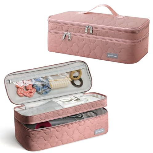 Dizdvizd Double Layer Travel Carrying Case, Compatible with Dyson/Shark Flexstyle/Airwrap Styler Storage Bag, Hair Dryer/Hot Air Styler Organiser Bag