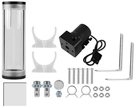 Akozon CPU-Wasserkühler für Laptop, Zylinder-Wasserkühltank, Wärmesenke, 50 M Durchmesser, 160 Mm Lang, Computer-Wärmeableitung, Wasserkühltank, 800 L/h Wasserdurchfluss, Gleichstrom