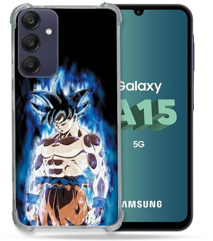 Cokitec Verstärkte Schutzhülle für Samsung Galaxy A15 4G / 5G, Manga, Dragon Ball Sangoku, Schwarz