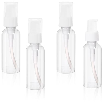 Sliverdew 4 Stück Pumpflasche 50ml Transparente Reise Spenderflasche Airless Pumpspender Kunststoff Leere Luftreiseflaschen Plastikflaschen für Kosmetik Shampoo Creme